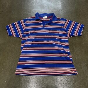 Vintage Arrow Polo Shirt Mens Medium Blue Red Stripe Pocket Knit 80s